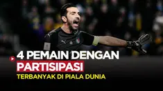 Berita Motiongrafis kali ini tentang beberapa pemain yang paling banyak ikut berpartisipasi di ajang Piala Dunia. Salah satunya mantan kiper legendaris Italia, Gianluigi Buffon.