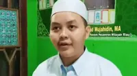 Ustaz Riko yang kena marah wali murid karena mengeluarkan santri di Pondok Pesantren Mutjahadah Al Pekanbaru. (Liputan6.com/M Syukur)