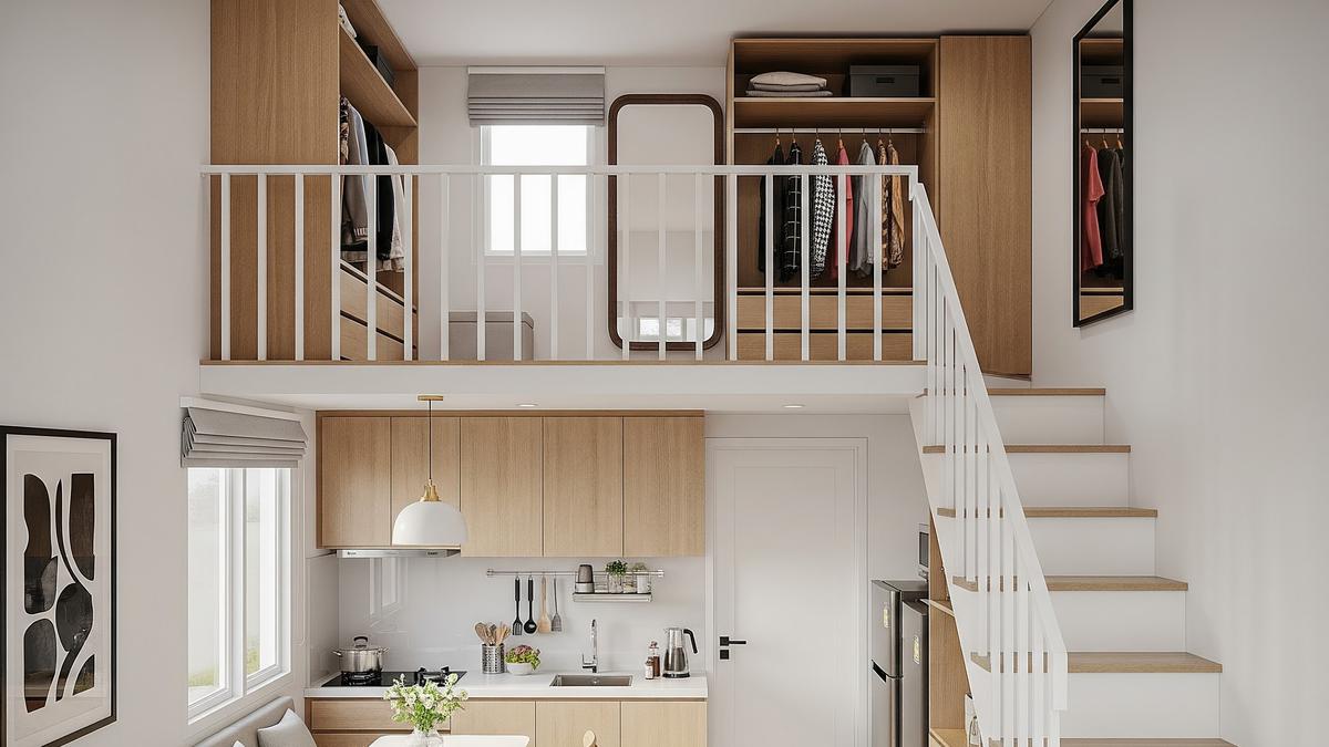 8 Inspirasi Rumah Kecil Mezzanine dengan Walk-in Closet di Ruang Atas, Solusi Pintar Hemat Tempat