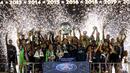 PSG berhasil menyegel juara sebagai jawara Liga Prancis 2021/2022 setelah laga Metz yang berlangsung di Parc des Princes, Paris, 21 Mei 2022.
(AFP/Anne-Christine Poujlat)