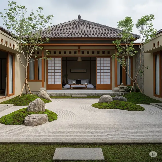Desain Rumah Sederhana Halaman Luas. Foto: Gemini