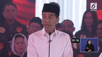Calon presiden Jokowi saat debat capres cawapres 2019. (Liputan6.com)