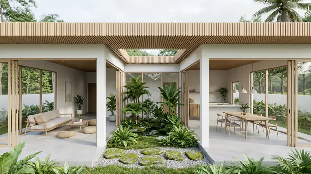 Inspirasi Rumah 1 Lantai dengan Ventilasi Silang Adem.