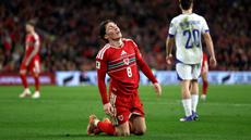 Wales gagal lolos ke Piala Dunia 2026 setelah kalah di babak play off melawan Bosnia-Herzegovina pada Kamis (26/03/2026) waktu setempat. (AFP/Darren Staples)