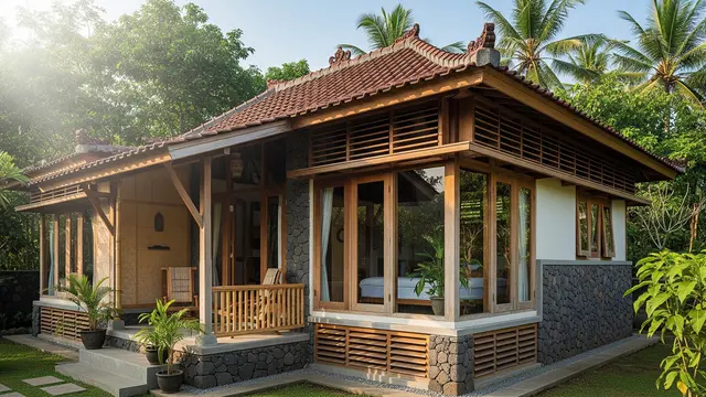 Desain Rumah Hemat Listrik dengan Banyak Ventilasi/Gemini AI