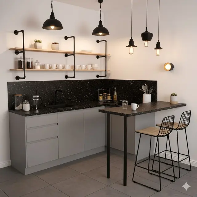 Konsep Cafe Kekinian dengan Rak Terbuka dan Pencahayaan Mood Lamp