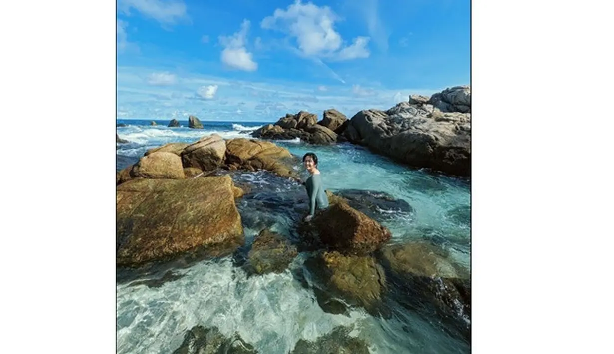 Momen bulan madu Rachel Amanda dan suami di Bintan. (Sumber: Instagram/babalovetrip)