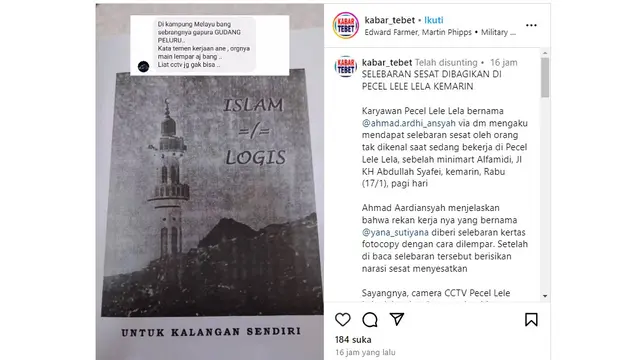 Viral Penyebaran Buku Paham Sesat di Tebet Jaksel