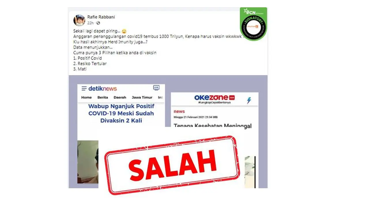 Cek Fakta Wabup Nganjuk positif covid-19 usai divaksin