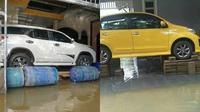 Cara unik selamatkan mobil dari banjir (Ist)