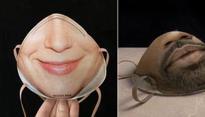 Seorang wanita kreatif membuat masker sesuai wajah pemiliknya