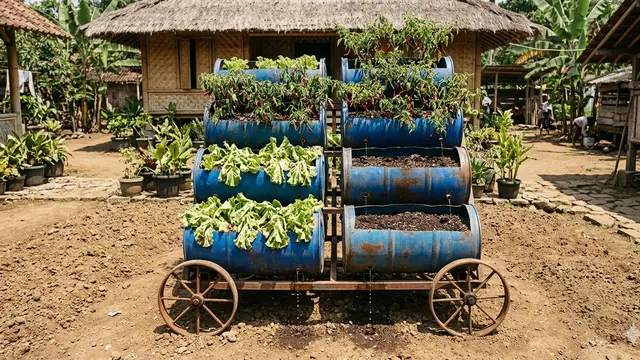 Desain Kebun Sayur Cepat Panen di Lahan 2x3 Meter. AI