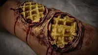 Makeup artist asal Boston, Amerika Serikat, membuat ilusi makanan di atas kulitnya yang mengerikan (Dok.Instagram/@kalypsoh/https://www.instagram.com/p/B4-pFC2nj2j/Komarudin)