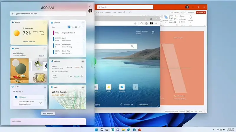 Tampilan Widgets Windows 11