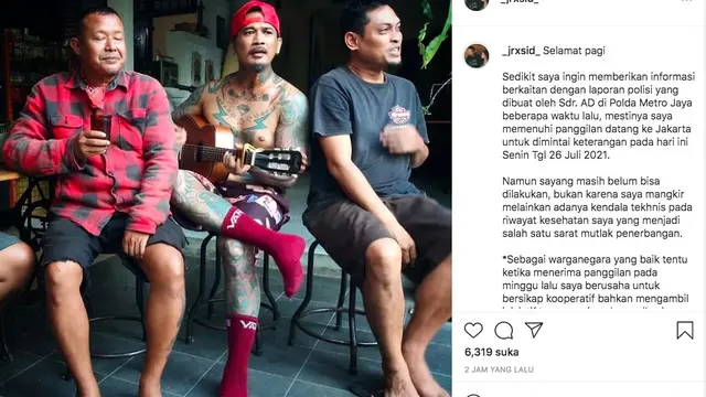 Jerinx SID Sampaikan Alasan Tak Penuhi Panggilan Polda Metro Jaya Hari Ini