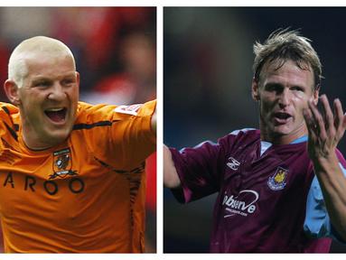 Usia yang tidak lagi muda kadang menjadi penghalang sorang pemain menunjukkan kualitas terbaiknya seperti mencetak gol, apalagi di liga yang super ketat, Liga Inggris. Sebuah pengecualian untuk 5 pemain berikut yang mampu mencetak gol di usia yang tak muda lagi. (Kolase Foto AFP)