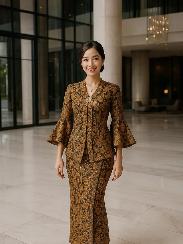 Model Batik Lengan Lonceng