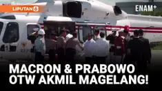 Detik-detik Prabowo &amp; Macron Naik Helikopter Munju Akmil Magelang
