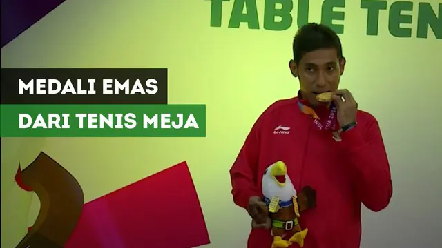 Berita video atlet tenis meja Indonesia, David Jacobs, merebut medali emas pada Asian Para Games 2018 pada nomor tunggal putra TT10.