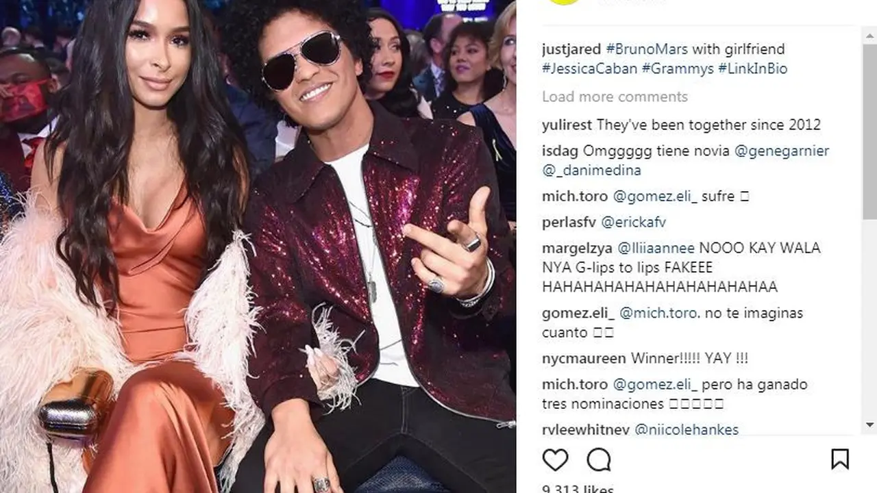 Bruno Mars dan kekasih di Grammy Awards 2018