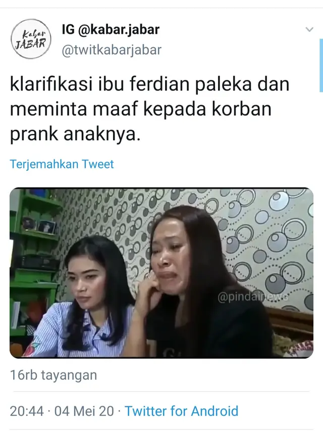 Unggahan akun Twit Kabar Jabar. (Foto: Twitter @twitkabarjabar)