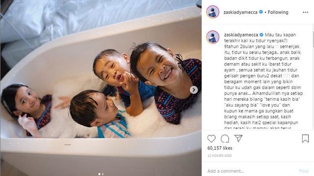 Unggahan Zaskia Adya Mecca di Instagram. (Foto: Dok. Instagram @zaskiadyamecca)