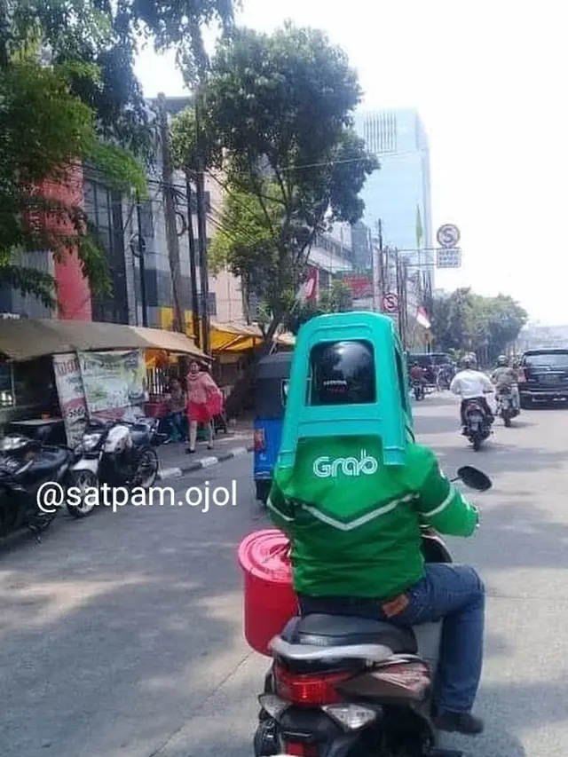cara kocak driver ojol bawa orderan