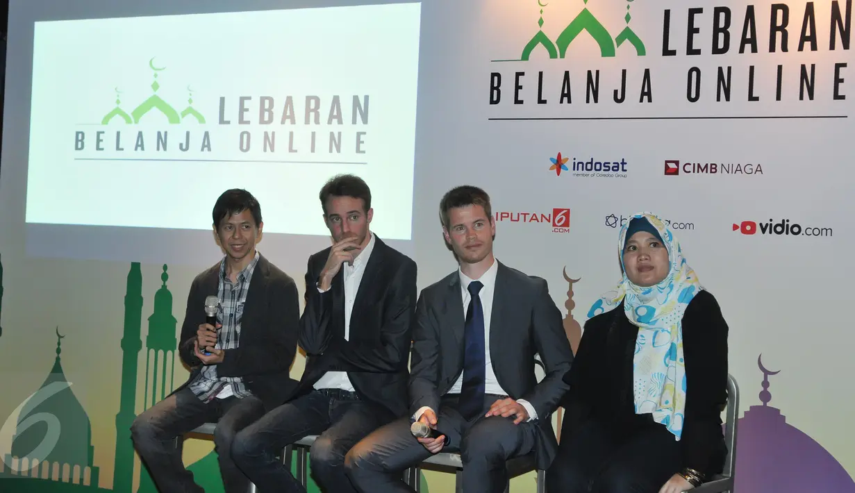Para praktisi online saat menghadiri acara di acara Lebaran Belanja Online, Jakarta, Selasa (23/6/2015). Kampanye ini untuk meningkatkan ketertarikan konsumen berbelanja online. (Liputan6.com/Herman Zakharia) 