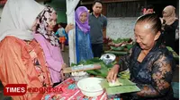 Wisatawan antre membeli jajanan tradisional di Desa Kemiren.(FOTO: Humas Pemkab Banyuwangi for TIMES Indonesia)