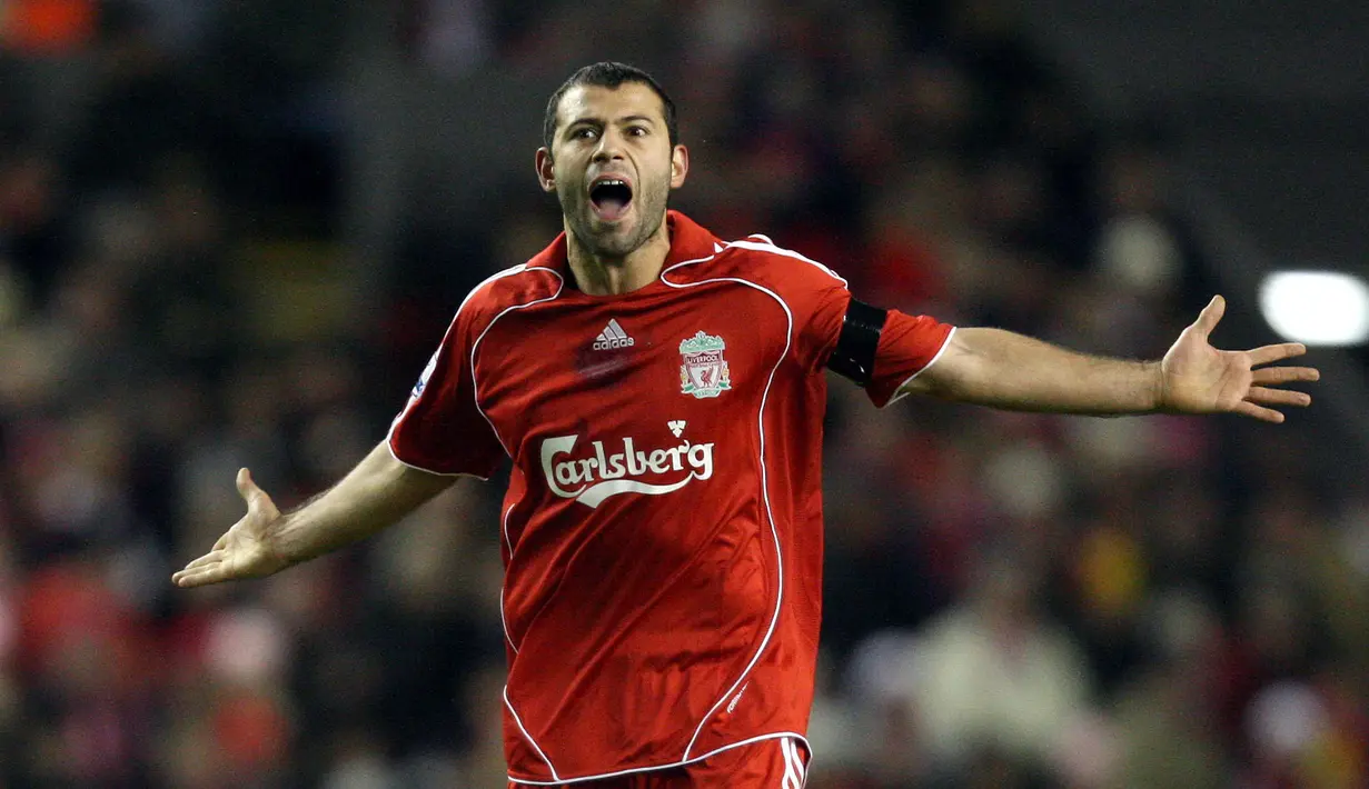 Javier Mascherano menjadi bagian dari skuat Liverpool pada 2007-2010, Pada musim 2010 Mascherano memilih bergabung dengan Barcelona hingga saat ini. (AFP/Andrew Yates)