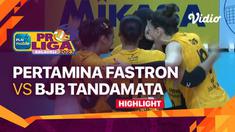 Berita video highlights laga putaran kedua Final Four PLN Mobile Proliga 2023 antara Jakarta Pertamina Fastron melawan Bandung BJB Tandamata, Minggu (12/3/2023) sore hari WIB.