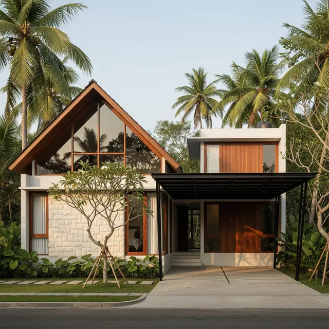 9 Model Rumah Atap Pelana Minimalis dengan Carport Baja Ringan, Makin Diminati