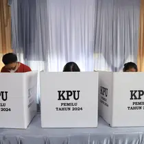Pencoblosan atau pemungutan suara Pemilu 2024. (Liputan6.com/ Pramita Tristiawati)