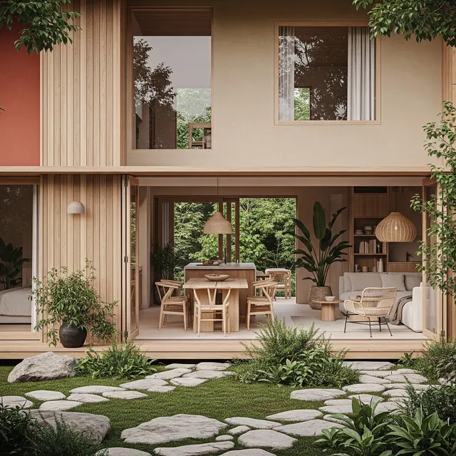Inspirasi Rumah Minimalis Bernuansa Alam (AI Generated)