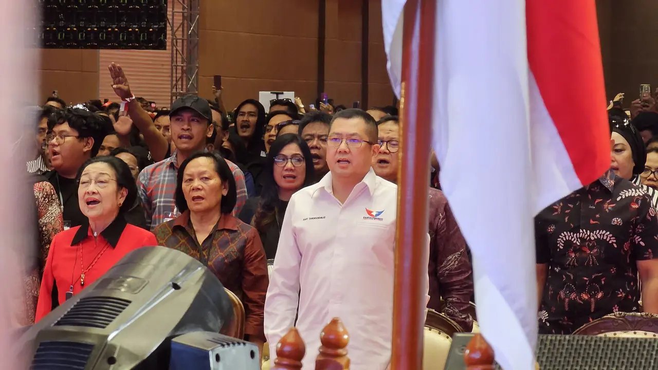 Para ketua umum partai politik pengusung pasangan capres dan cawapres nomor urut 3, Ganjar Pranowo-Mahfud MD