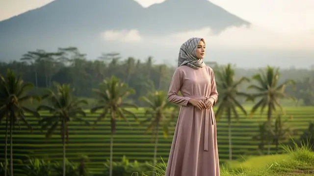 Gamis Bahan Satin Silk Jatuh dan Adem