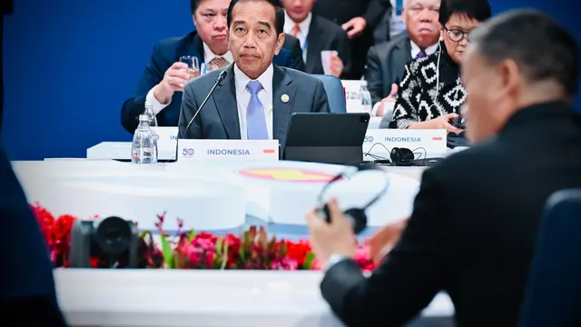 Presiden Joko Widodo atau Jokowi di KTT Khusus ASEAN-Australia di Melbourne, Australia, Rabu (6/3/2024).