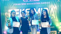 Tiga Diva UBL yang meraih juara satu dalam ajang Peksimida, dan akan mewakili Lampung di ajang seni tingkat nasional atau Peksiminas di Jakarta. Foto : (Istimewa).