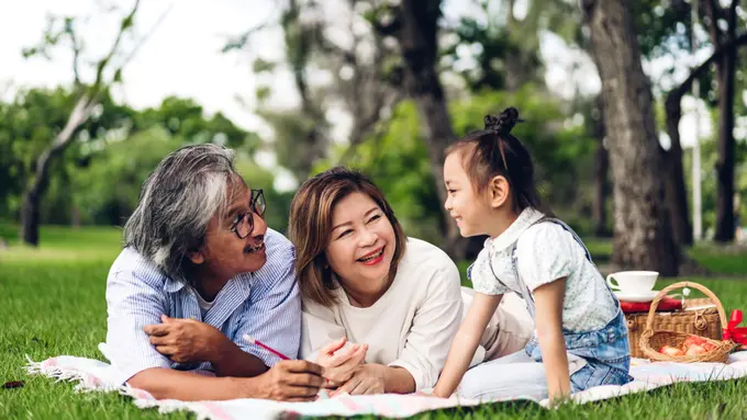 orang tua cucu kakek nenek