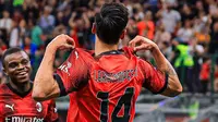 Gelandang AC Milan, Tijjani Reijnders menggunakan nama sang ibu, Angelina Lekatompessy dalam laga melawan Cagliari, Minggu (12/5/2024) dini hari WIB. (Dok. AC Milan)