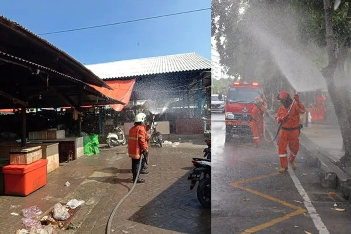 Surabaya Jadi Zona Merah Corona, Ini 6 Potret Penyemprotan Desinfektan