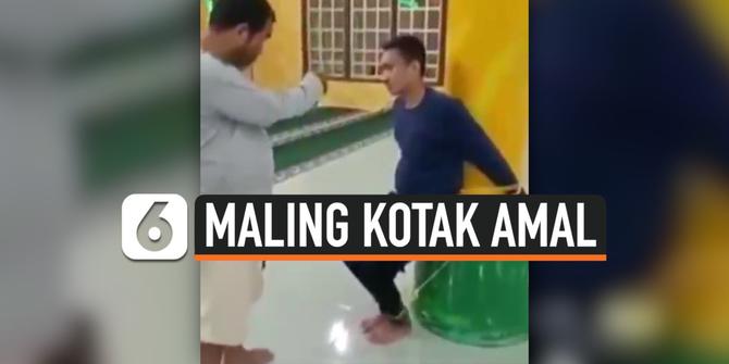 VIDEO: Kena Tangkap, Maling Kotak Amal Masjid di Pontianak Diikat Warga