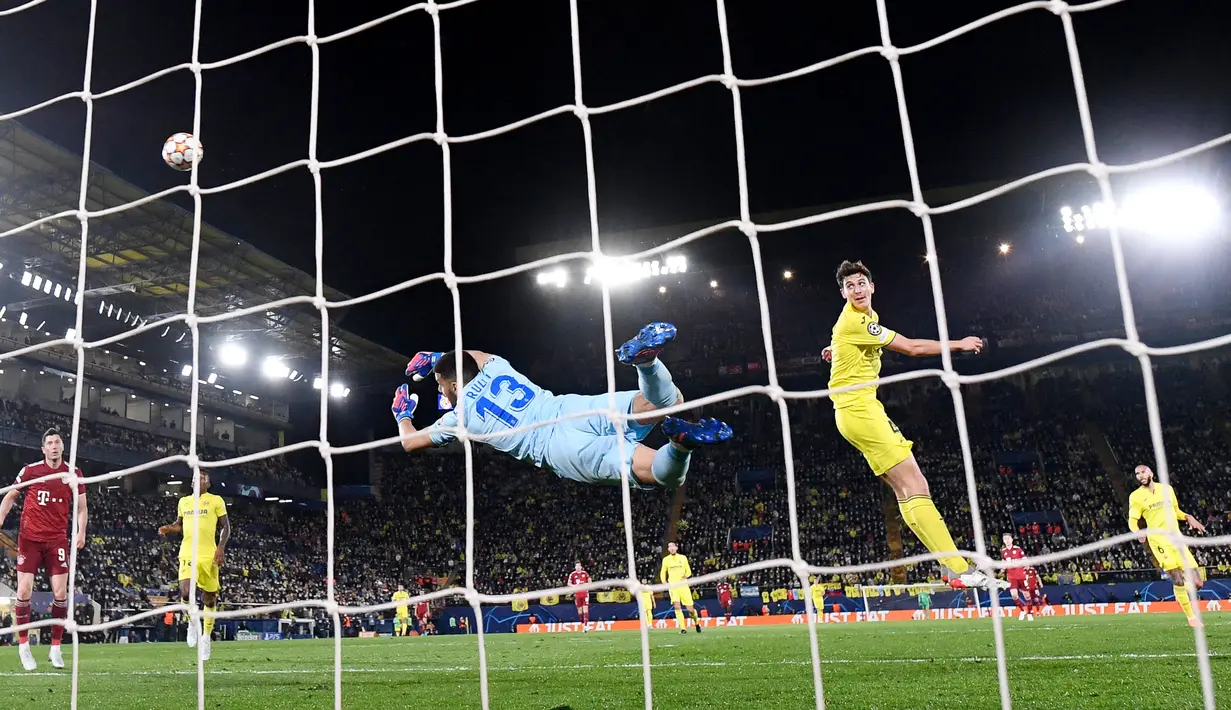 Villarreal membuat kejutan di leg pertama babak perempat final Liga Champions. Mereka menaklukkan tim raksasa Jerman, Bayern Muenchen. (AFP/Pierre-Philippe Marcou)