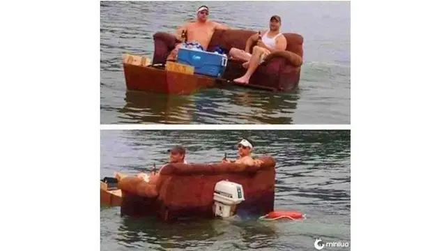 6 Potret Absurd Orang Bersantai di Air, Tempatnya Bikin Was-Was