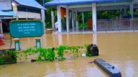 Air merendam salah satu desa di Kabupaten Aceh Utara pada November 2019 (Liputan6.com/Rino Abonita)