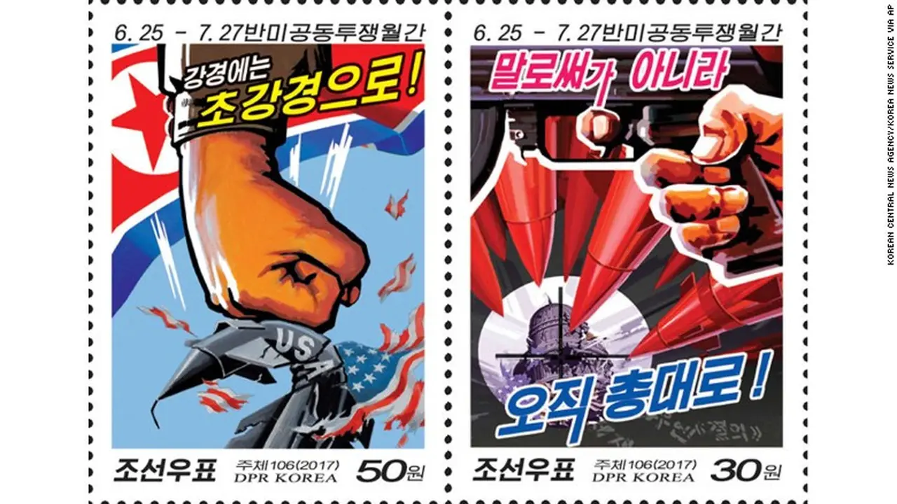 Prangko Propaganda Korea Utara Terbaru Tampilkan Kehancuran AS