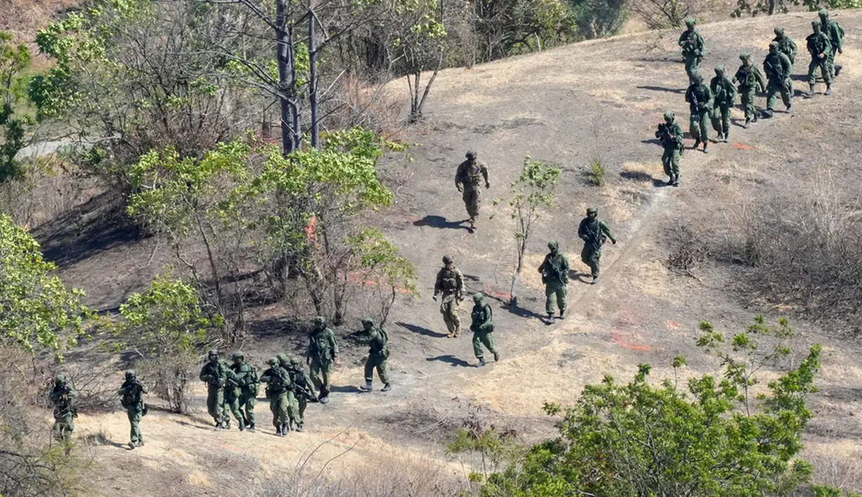 Menurut data, Super Garuda Shield 2023 diikuti oleh 2.810 prajurit TNI dan 2.165 personel negara asing. (AP Photo/Tatan Syuflana)