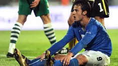 Italy Alberto Gelardino reacts after missing to score against Bulgaria during their FIFA World Cup 2010 qualifying football match at Vassil Levski stadium in Sofia on October 11, 2008. AFP PHOTO / DIMITAR DILKOFF