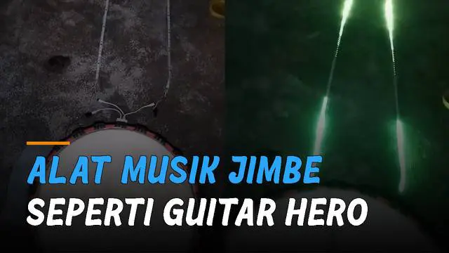 Seseorang memodif alat musik jimbe menjadi lebih keren.