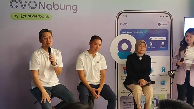 Superbank dan OVO resmi berkolaborasi dengan meluncurkan fitur baru OVO Nabung by Superbank. (Arief/Liputan6.com)